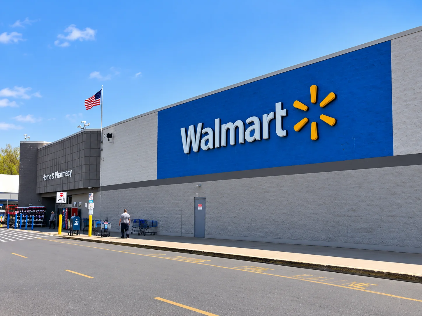 Large retail storefront and commercial building exterior